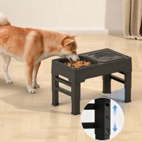 Bols doubles surélevés en acier inoxydable pour animaux de compagnie avec support réglable, bols à nourriture et à eau pour chiens et chats, antidérapants