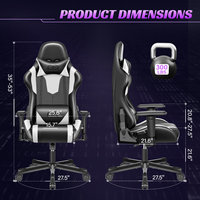 Chaise de jeu AJUNION avec repose-pieds, chaise d'ordinateur avec soutien lombaire, chaise de jeu de course inclinable, chaise de jeu PC confortable