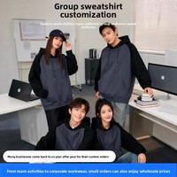 Bottcoola Sweatshirt Lengan Panjang Musim Gugur Desain Hoodie Logo Kustom Saku Seragam Perusahaan Acara Team-Building Unisex Oversize