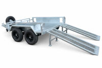 Remorque pour mini-pelleuse de chantier robuste de 3500 kg avec rampe de chargement facile pour excavatrices
