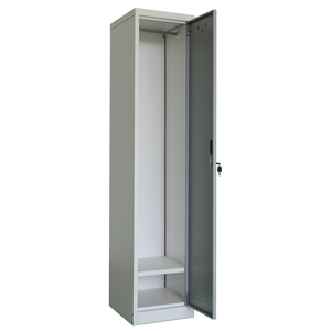 Key Lock Modern Bedroom Sports Gym <b>Single</b> One Door Clothes Storage Steel Locker Staff Metal <b>Wardrobe</b> 1 Hanger <b>Mirror</b> Iron - Product Image 5