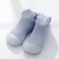 Chaussures-chaussettes pour bébé fille à volants en dentelle, en maille anti-moustiques, antidérapantes, à semelle souple, respirantes, pour nourrisson et tout-petit, pour les premiers pas, été