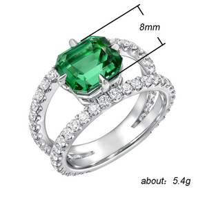 Anillo de Moda con Detalles Verdes para Mujer, Anillo Elegante con Circonita Brillante, Anillo Ajustable de Aleación de Cobre para Parejas, Joyería Moderna - Product Image 5