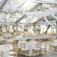 Tentes de luxe transparentes TENTCHO pour événements, mariages, fêtes, avec poteaux et piquets, en promotion, 20 x 40 pour mariages et événements