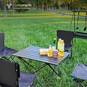Mesa Plegable Portátil de Madera de Teca para Exteriores, Mesa Cuadrada de Aluminio Plegable para Acampar y Hacer Picnic - Product Image 3