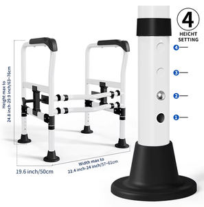 Toptan Banyo Güvenliği Yaşlı Rehabilitasyon Malzemeleri Delme Yok Olarak Genişletilir ve Yükseltilir Güvenlik Tuvalet Korkuluğu - Product Image 3
