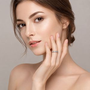 Anillo de Eternidad de Plata de Ley 925 con Moissanita Certificada de 5 mm y 0.5 CT, Estilo Hip Hop, Personalizado, para Mujer - Product Image 5