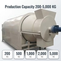 Sécheuse à tambour rotatif automatique à chauffage à l'huile avec composants de base à engrenages, capacité de 90 kg pour le séchage des noix, des céréales, des haricots, du riz, du maïs