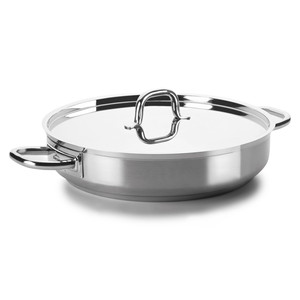 Padella con coperchio in acciaio inossidabile da 12 pollici per cucinare sul fornello - Product Image 1