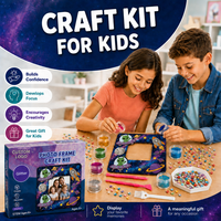 Kit de décoration de cadre photo fait main, ensemble d'accessoires DIY pour cadre photo à paillettes pour loisirs créatifs d'enfants, art des pierres précieuses, cadeau d'anniversaire pour filles