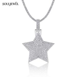 จี้รูปดาว Souljewel สี D ระดับความสะอาด VVS ประดับเพชรโมอิสซาไนต์ รับรองโดย GRA เงินแท้ S925 สำหรับผู้หญิงและผู้ชาย สไตล์ฮิปฮอป เครื่องประดับหรูหราสำหรับงานปาร์ตี้ - Product Image 1