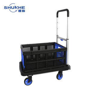 Capacidad de carga de 137kg Tamaño pequeño Rueda de 4 pulgadas Plataforma plegable Camión de mano Carro con frenos - Product Image 3