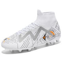 Adolescent respirant baskets enfants herbe Train FG / TF antidérapant hommes Football taquet chaussures de Football haute cheville crampons bottes de Football