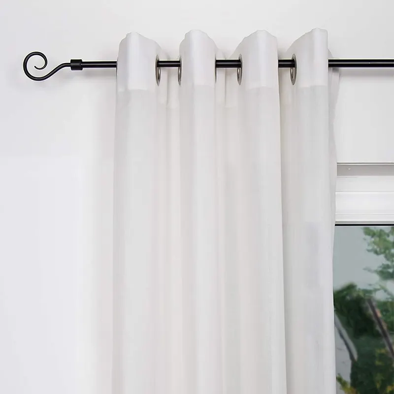 Postes de cortina extensibles de promoción de alta calidad, extremo de barra de poste de cortina de metal, barra de poste de cortina resistente para ventana