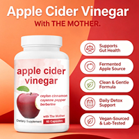 Vente en gros usine : Complément alimentaire 4-en-1 au vinaigre de cidre de pomme pour adultes, soutien immunitaire et santé intestinale, 60 gélules