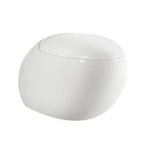 Modern Egg Shape Round Washdown Ceramic Water Closet Wc Bathroom Wall Hung Toilet