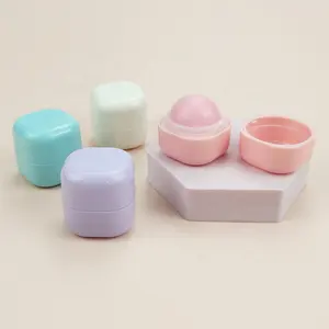 vasetti di carino Suppliers-Mini tubo chapstick con logo personalizzato rosa carino di alta qualità quadrato di alta qualità, contenitore per balsamo per labbra in plastica colorata 7g