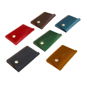 Tarjetero de Cuero Genuino Hecho a Mano, Minimalista, Delgado, Monedero para Monedas, Estuche para Tarjetas de Crédito Retro de Piel de Vaca, Regalo - Product Image 5