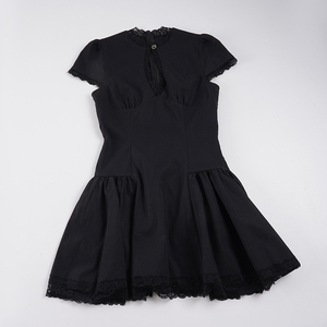 เดรสผู้หญิงเซ็กซี่สไตล์โกธิคแฟชั่นสาวฮอต แต่งลูกไม้ทรงหยดน้ำ ตัดต่อผ้าแบบโปร่ง จับจีบเอวเข้ารูปทรงสวย ช่วยให้ดูผอมเพรียว ชุดมินิเดรส - Product Image 6