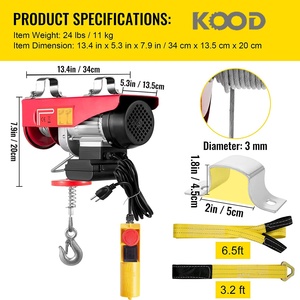 Baru PA1000 Mini kawat listrik tali kerekan 1 Ton Portable mengangkat Winch untuk ritel dan Hotel penggunaan - Product Image 5