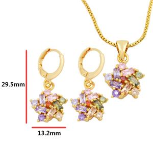 Conjunto de Joyería de Moda de Dubái, Aretes y Colgante, Chapado en Oro de 18k, para Damas - Product Image 2