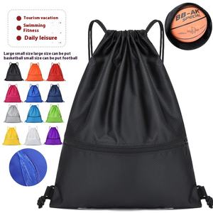 Simple Lightweight Oxford Zipper Sports Fitness Backpack Drawstring Flap Pocket Pants for Men Women Daily Use Polyester - Product Image 1