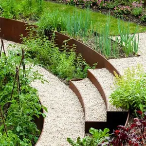 金属可弯曲草边框定制尺寸耐腐蚀科尔顿钢花园草坪景观镶边