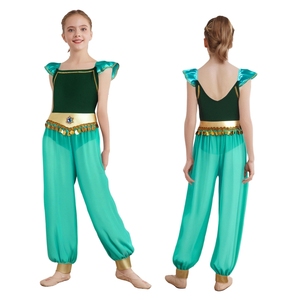 Disfraz de Danza Árabe para Niñas de 6 a 16 Años, Mono con Pantalones Largos de Chifón y Braguitas Integradas para Juego de Roles, Cosplay y Carnaval - Product Image 3