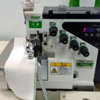 Machine à coudre surjeteuse à plat à entraînement direct haute vitesse Doso S5E-4AT avec moteur pour surjet et ourlet, épaisseur légère/moyenne
