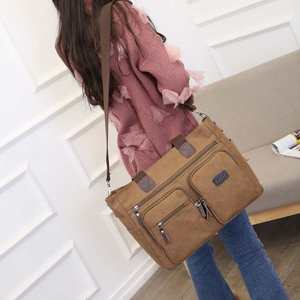Bolso Bandolera de Lona Vintage, Elegante, de Gran Capacidad, Resistente al Agua, para Viaje - Product Image 1