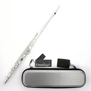 accept OEM 16 closed holes Omebaige good case silver plated flute