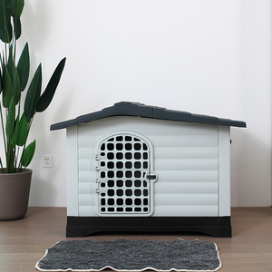 Casa para Perros Grande, Moderna, de Plástico Sólido de Lujo para Exteriores, Resistente a la Intemperie, Base Elevada, Ventilación, Diseño Tipo Toca de Árbol, para Todo Tipo de Clima - Product Image 2