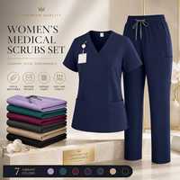 Nouvel arrivage : Ensemble de blouses d'infirmière pour femmes, ensemble de blouses souples et extensibles de type jogger et ensemble de blouses médicales avec logo personnalisé pour les hôpitaux