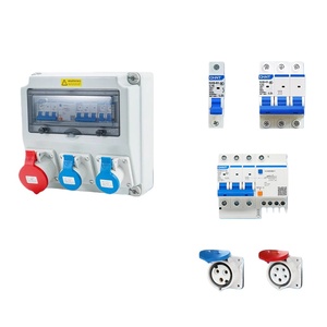Caja de Conexiones Industrial Personalizable IP65 Impermeable, Interruptor de Mantenimiento, Caja de Distribución de Plástico para Exteriores, 4+3 Tomas de Corriente, Tamaño L - Product Image 1