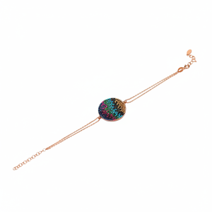 Colorful Stone Bent Round <b>Charm</b> <b>Bracelet</b> Wholesale Turkish Handcraft 925 <b>Silver</b> Sterling Jewelry for Woman - Product Image 2