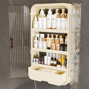 Boîte de rangement cosmétique de luxe rectangulaire 60x70cm, support mural d'angle pour salle de bain, rangement durable pour produits de soin de la peau - Product Image 1