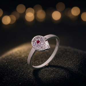 Women's Twilight Teardrop Style Silver Fine Ring Made in India for Gift Occasions - Product Image 5
