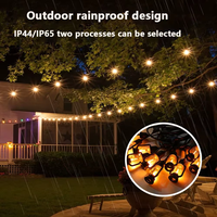 Guirlande lumineuse LED vintage à effet flamme, lumière chaude, étanche, décoration extérieure, lanterne pour patio, jardin, fête, camping - PVC IP65