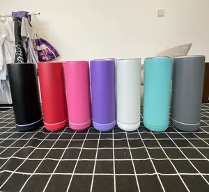 Custom Logo New Colorful 20oz Powder Coated Stainless Steel 304 Double Wall Vacuum Insulated Wireless Speaker Tumbler With Straw