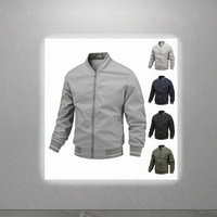 Blouson bomber coupe-vent personnalisé pour homme, col montant, léger, en polyester, fermeture éclair, vêtement d'extérieur décontracté