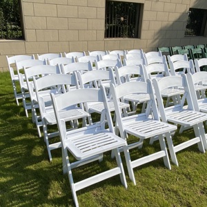 Sedie Pieghevoli <span class=keywords><strong>Wimbledon</strong></span> in Resina Plastica Bianca di Alta Qualità per Eventi, Matrimoni e Giardino - Product Image 1