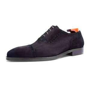Chaussures Oxford de mariage de luxe pour hommes en cuir véritable personnalisé de style rétro, formelles, italiennes, en cuir de vachette pleine fleur - Product Image 1