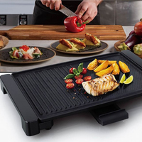 Barbecue coréen miniature pour usage domestique, efficace, plat, multifonctionnel, antiadhésif, sans fumée, barbecue électrique pour viande