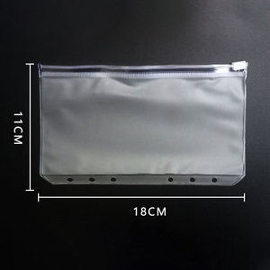 A5/A6/A7พีวีซีฝ้าซิปล็อคแฟ้มวางแผนกระเป๋าแฟ้มที่ใส่ซองจดหมายใส6รูแฟ้ม A6แฟ้มซองเงินสดใบหลวม - Product Image 3