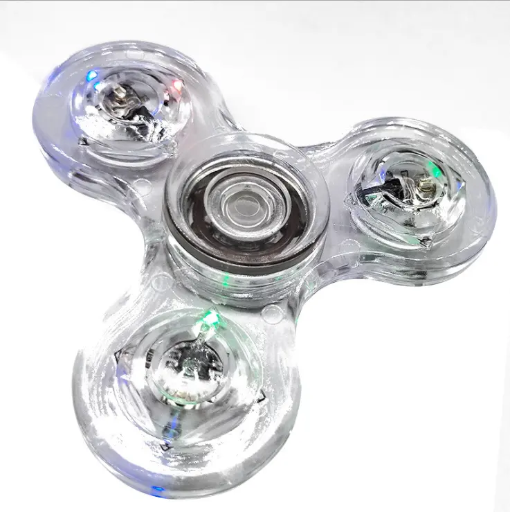 Custom 2021 new 3d metal and fidget sprier toys popper with fidget spinner led light up