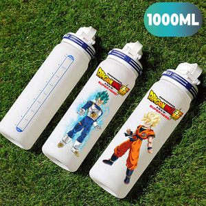 Borraccia da 1L in Plastica Bianca Opaca <span class=keywords><strong>Dragon</strong></span> <span class=keywords><strong>Ball</strong></span> <span class=keywords><strong>Z</strong></span> con Scala Graduata - Tazza Personalizzata di Son <span class=keywords><strong>Goku</strong></span> per Anime e Animazione - Product Image 3