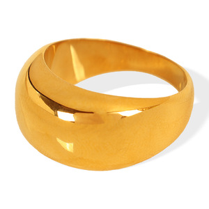 European American Style Minimalist Gold Plated <b>Titanium</b> Steel <b>Ring</b> Geometric U Shape Unisex Fashion Jewelry Gift Index Finger - Product Image 5