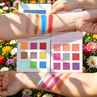 Palette d'ombres à paupières nude personnalisable en gros, 9 couleurs, avec paillettes, brillance et fini mat, palette d'ombres à paupières vegan à étiquette privée