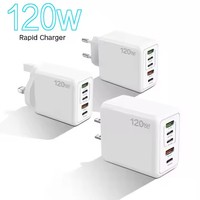 Nouveau chargeur mural 120W 3USB + 2C cinq ports pour téléphones Android EU UK US multi-ports chargeurs de téléphone adaptateur tête de charge rapide