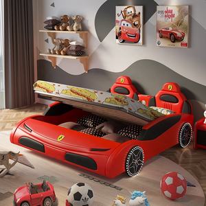 Single Ferrari Sportwagen Bed Voor Jongens Kinderen Getufte Opvouwbare Modulaire Vangrail Slaapkamer Meubelset Voor Kinderen Kamer - Product Image 3